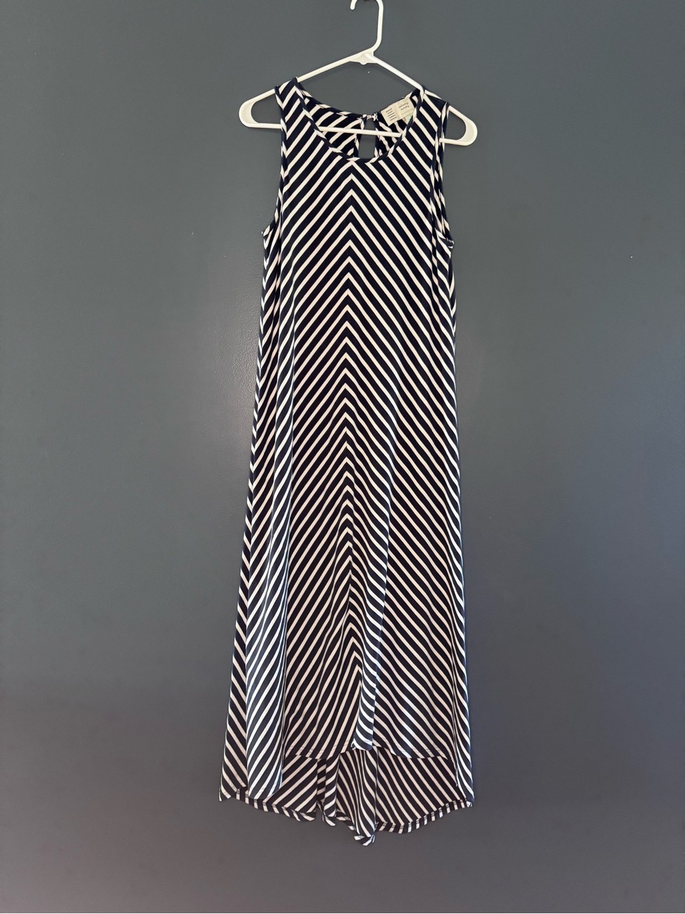 Anthropologie Saturday/Sunday Navy & White Chevron Knit Maxi Midi Dress Small S